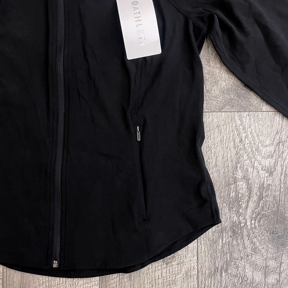 Athleta Salutation Jacket Black Full Zip Athletic Yoga Mock Neck Large NWT - Picture 5 of 9